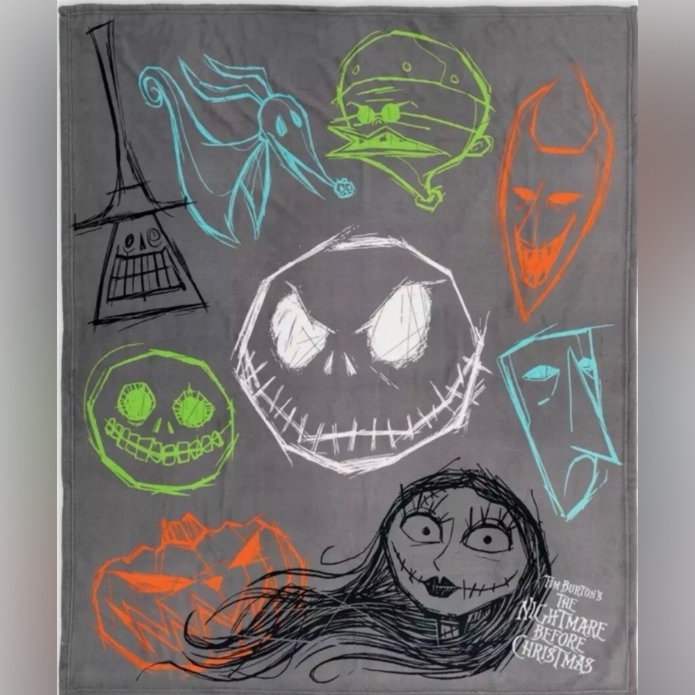 Disney Parks Nightmare Before Christmas Throw Blanket 30th Anniversary 50”x60”